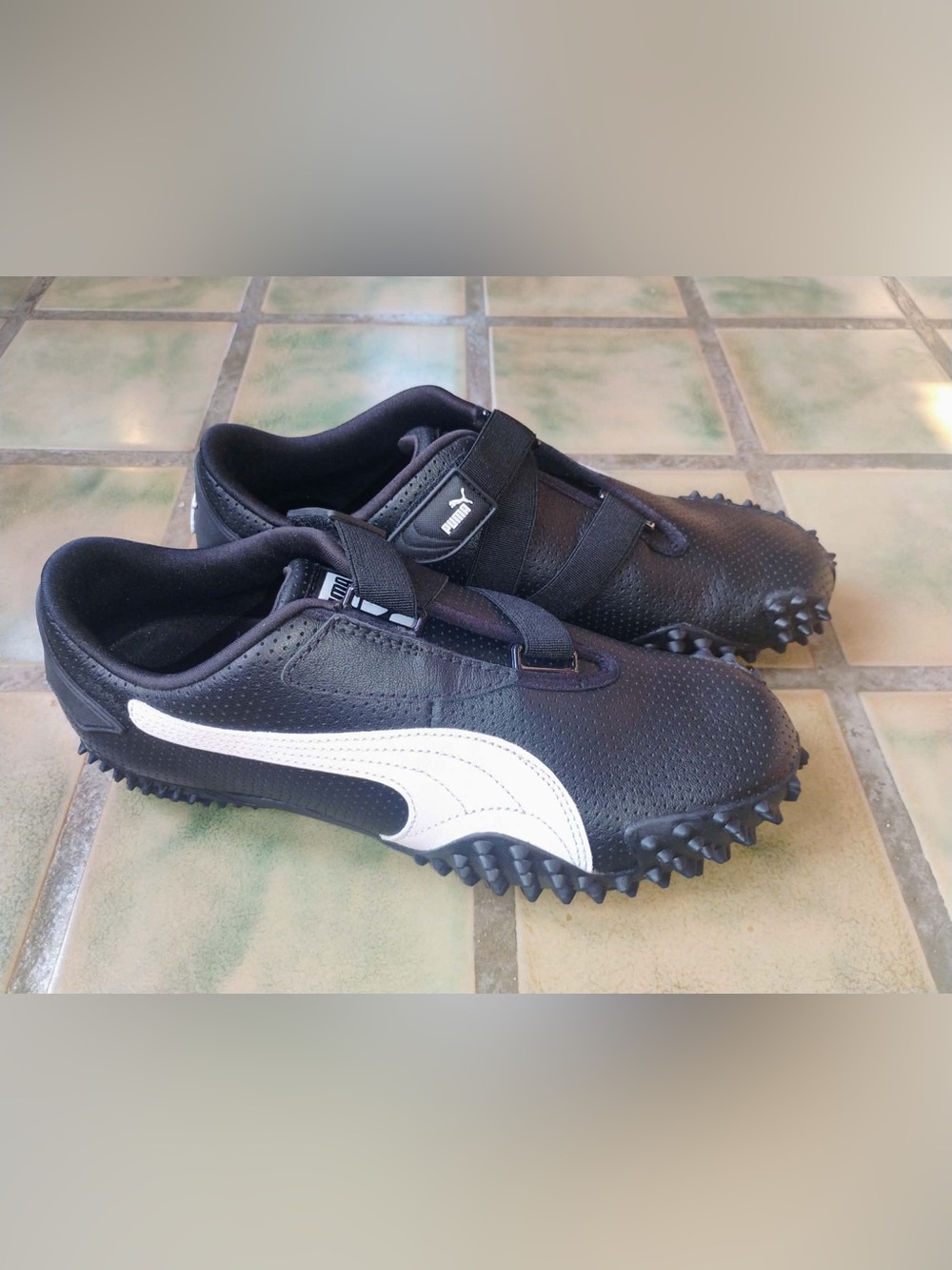 Puma Black and White Spike Shoes- Men’s